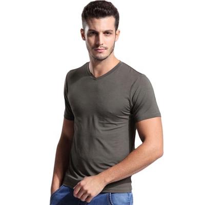 China Hot Sale Custom Made Anti-pilling Men's Anti-Pilling Crew Neck V-Neck Gym Black Bamboo T-Shirts Slim Fit Tees Sportswear T-shirt For the man for sale