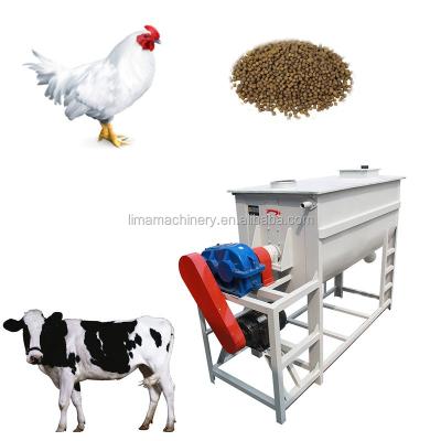 China 1000KG/batch Factory Chicken Feed Processing Machinery Equipment Horizontal Poultry Feed Mixer zu verkaufen