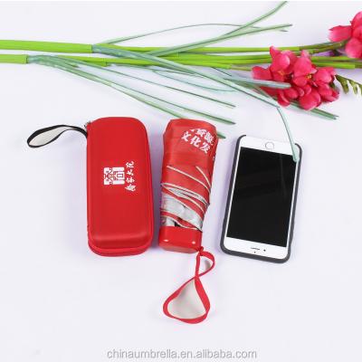 China Pongee 5 Times Mobile Phone Umbrella Can Put In A Eva Case For Promotional Gift Umbrella for sale