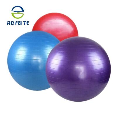 China Custom Eco-Friendly Anti-Splinter Yoga Ball for Popular Aerobics Exercise Enthusiasts Fitness Ball Gym Equipments for sale