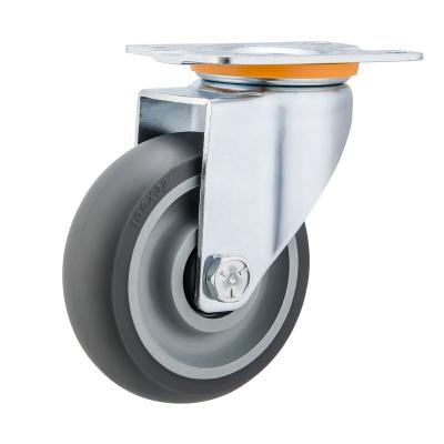 China 3inch transparent industry tpr grey single bearing plastic caster wheels for sale