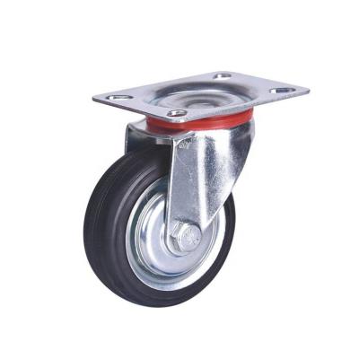 China 3inch to 10inch industry castor black rubber trolley swivel wheel caster for sale