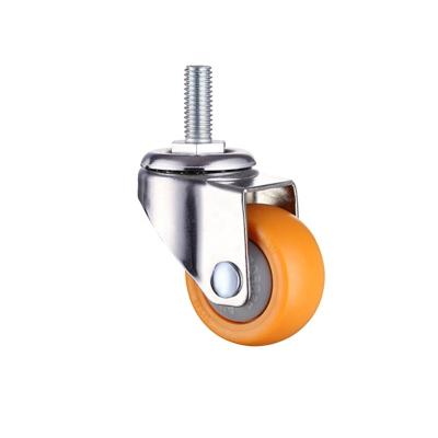 China 1/1.25/1.5/2 Inch 360 Degree Screw Rod Swivel Casters Wheel Rubber Rollers No Noise Wheels For Shopping Cart Trolley Caster for sale