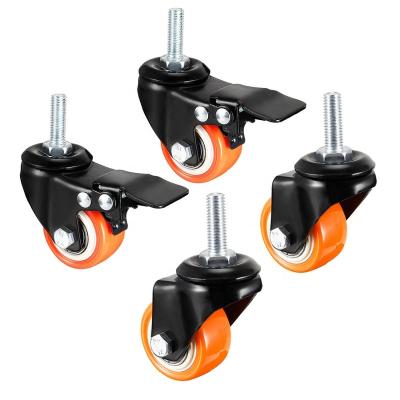 China 2 Inch Mini Sport Rigid Orange Screw Swivel Casters Wheel for sale