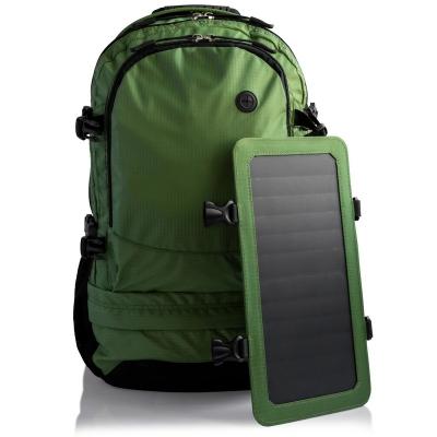 China With USB Waterproof High Quality Nylon Mountaineer Rucksack Outdoor Hiking Solar Bag With Detachable Solar Panel For Smart Phones for sale