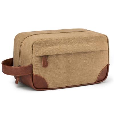 China Wholesale Fashion Adult Men's Green Cosmetic Toiletry Bag Custom Washed Canvas Travel Toiletry Bag For Men for sale