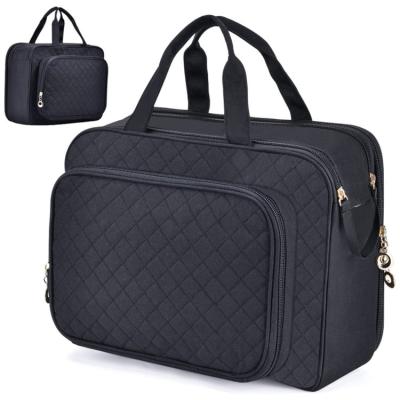 China New Portable Travel Cosmetic Multifunctional Toiletry Bag Storage Organizer Fashion Stitched Waterproof Toiletry Bag for Men and Women for sale