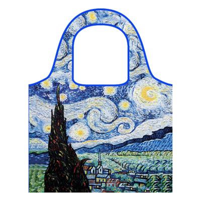 China Eco-Friendly Museum Famous Painting Rpet Shopping Bag Fashion Large Capacity Folding Reusable Collapsible Customer Portable Bag for sale