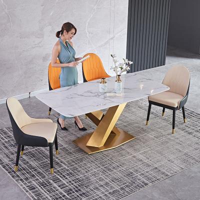 China Adjustable High Quality Metal Base Rock Top Dining Table (The Other) for sale