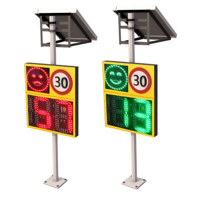 China Solar Radar Detective Speed Warning Sign Traffic Flashing Speed Limit Signs for sale