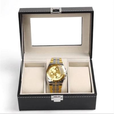 China Custom Black High Quality Shiny Leather Gift Box Watch Display Box for sale