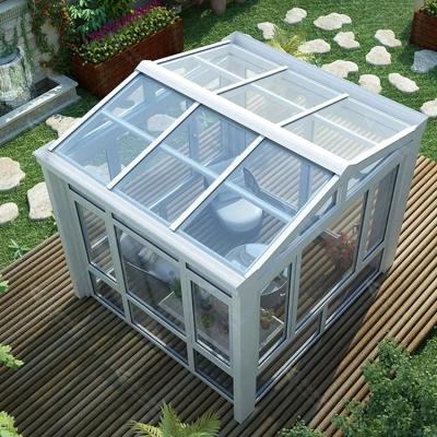 China Modern free standing glass sunrooms and exterior prefab glass house for sale for sale