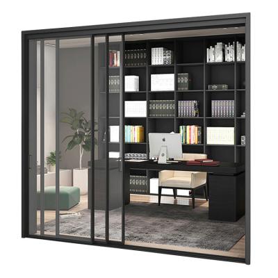 China Sound insulation top 10 supplier lowes glass plate door system thin aluminum single glass door thailand automatically for sale