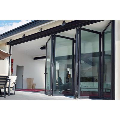 China KATA Superior Quality sound insulation aluminum bifold door accordion bi-folding glass doors folding patio bifold doors for sale