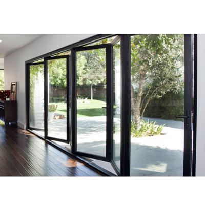 China New Custom Design Sound Insulation KATA 2022 Big Aluminum Triple Bi-Folding Glass Door Aluminum Folding Doors With Argon Wholesale for sale