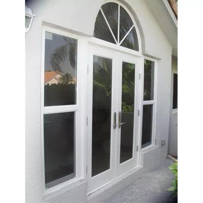 China Magnetic Screen Arched Interior French Doors Double Entry French Doors for sale