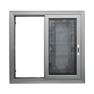 China Double magnetic screen design exterior latest glazed aluminum sliding stained glass windows with mosquito screen mesh window for sale