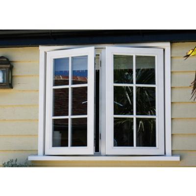 China Magnetic Screen Colonial Double Glazed Aluminum Casement Windows With Grilles With Mesh Grid Design USA Casement Soundproof Window for sale