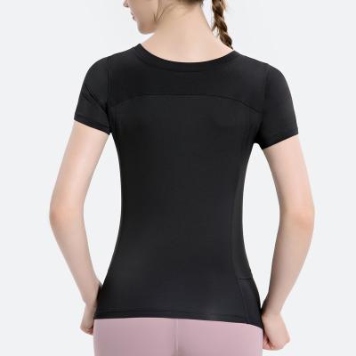 China Breathable Customized Fitness Sport Wear Clothing Yoga Shorts Running Sleeve Plus Size Shirt for sale