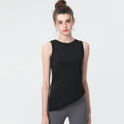 China Gym Tees Women Yoga Fitness Shirts Breathable Quick Dry Sleeveless Casual Loose Fit Tops for sale