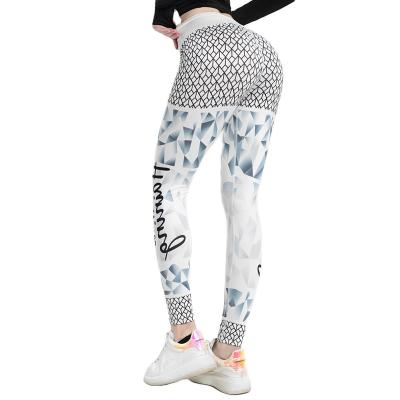 China New Arrival Breathable Polyester Print Pants Fishing Running Women's Yoga Pants Striped Hip High Waist for sale