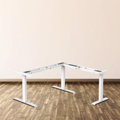 China Factory Adjustable Professional Metal Wedge Dual Motor L-Shaped Height Lifting Standing Desk (Height) for sale