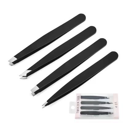 China Optional Lady Design Stainless Steel Eyebrow Colors Custom Applicator Tipped Tip 3 In 1 Case Set Eyebrow Tweezers for sale