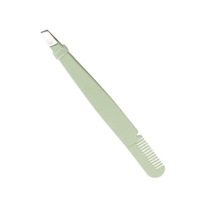 China Wholesale Cosmetic Eyebrow Stainless Steel Eyebrow Tweezers and Hair Remover Clip with Comb for sale