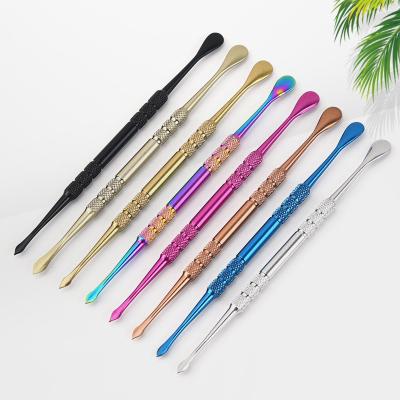 China Stainless Steel Smoke Cream Spoon Double Head Pipe Spoon Pipe Digging Accessories Cleaning Tool Smoke Cream Tool JX709 for sale