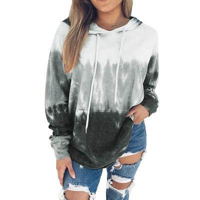 China Women Anti-pilling Hoodies Tops Printed Long Sleeve Plus Size Pullover Sweatshirts With Pocket for sale