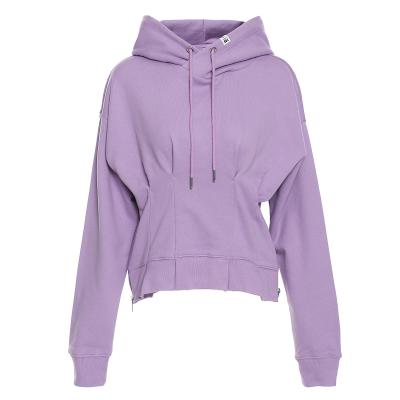 China 2021 breathable women fall thin knitted solid simple empty fashionable pullover drawstring zipper hoodie women thin clothes for sale