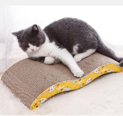 China New Pet Stocked Funny Cat M Type Corrugated Cat Claw Board Catnip Cat Scratch Board Sisal Pad for sale