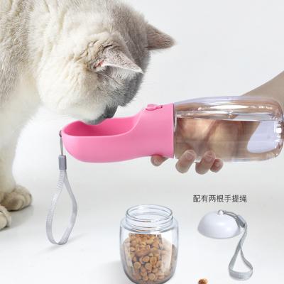 China Manufacturer Custom Logo Plastic Travel Drink Feeder Novelty Stocked Water Bottle For Dog Outside Drinking for sale