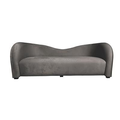 China Designer Three Seater Velvet Fabric Sofas Gray Long Couches Wholesale Modern Luxury Sofa Bed Living Room Sofa for sale