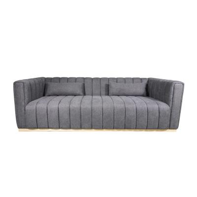 China Sofa Bed Living Room Furniture Upholstered Linen Fabric Sofas , Nordic Modern Luxury 3 Seater Long Couches for sale