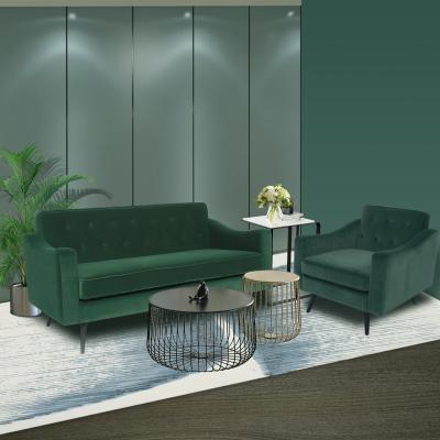 China Laynsino Modern Velvet Sofa Living Room Furniture Green Sofa Set for sale