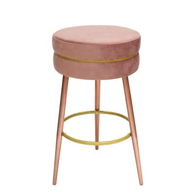 China Nordic style modern gold leg restaurant bar stools, modern velvet bar stool luxury chair for sale