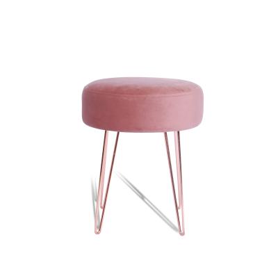 China Velvet Removable Modern Living Room Stools Round Stool for sale