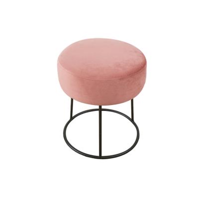 China stool home & Ottoman Industry Style Simple Design Metal Round Cloth Ottoman Foot Stool for sale