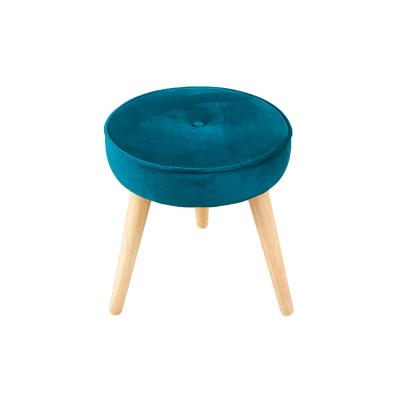 China stool home & Ottoman Fabric Cushioned Small Round Wooden Foot Sneak / Wooden Stool Fabric for sale