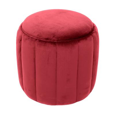 China Modern Living Room Furniture Round Stool Fabric Covered Stool for sale