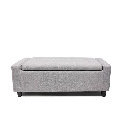 China Storage Bedroom Shoes Changing Stools With Gray Storage Bed End Stools Fabric Bench for sale