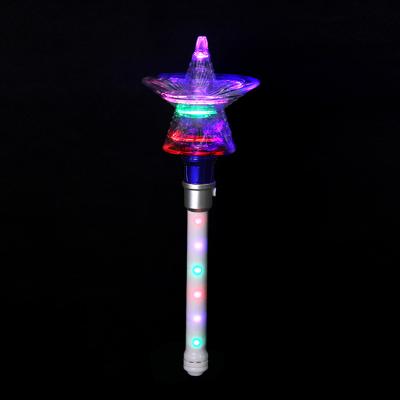 China Christmas or Other Festival Hot Sale Kids Magic Wand Toy Custom LED Star Light Stick Flashing Party Lights LED Glow Magic Wand Star Shaped Stick for sale