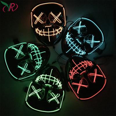 China Hot Selling PVC Amazon Guangdong Party Mask LED Praise Mask Halloween EL Neon Mask for sale