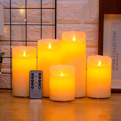 China Paraffin + Flameless Electronic Components Hot Sale Home Decoration , Movable Wick , Battery Powered Led Candle With Remote Control for sale