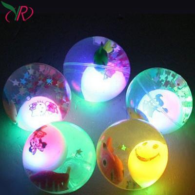 China Promotional Funny Cool Children&'s Toys Crystal Elastic Ball Flash Bouncing Led Ball With Cute Glitter for sale