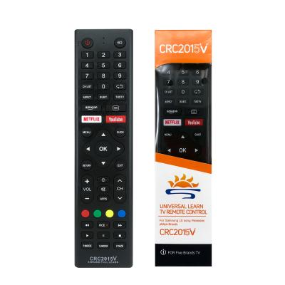 China New shockproof type CRC2015V 5 in 1 TV remote universal outdoor with learn function and nextwork keys for sale