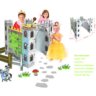 China Coloring for DIY fun children paper furniture toy cardboard coloring train castle educationan coloring train home for sale