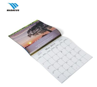 China 2021 custom printing monthly wall calendar nature wall calendar in china for sale