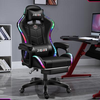 China 2022 dropshipping cute new design RGB gamer floor gaming spinning chair with footrest for sale